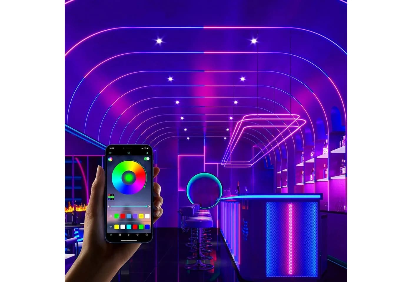 Nettlife LED Stripe Selbstklebend RGB Streifen 10/20/30m APP Steuerung Lichtband