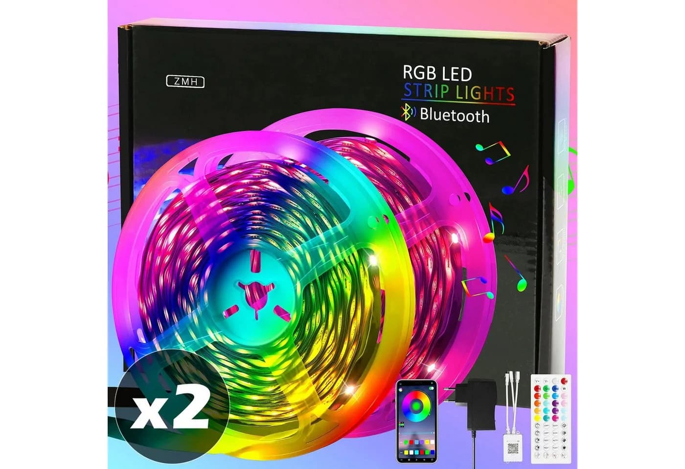 Nettlife LED Stripe Selbstklebend RGB Streifen 10/20/30m APP Steuerung Lichtband - Bild 2