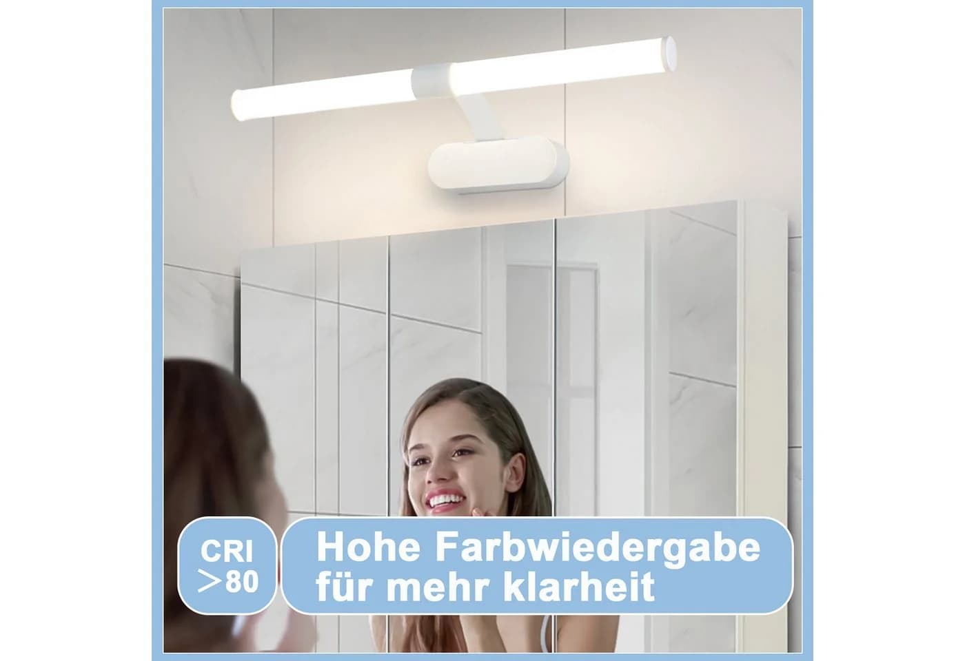 Nettlife LED Spiegelleuchte 4000K Schwarz/Weiß - Bild 5