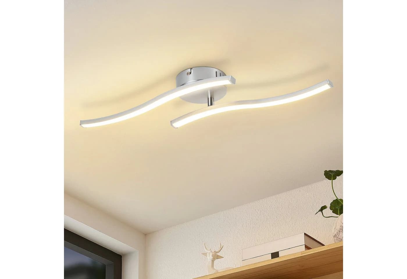 Nettlife Deckenleuchte Wellen Design Schwarz 3000K 12W - Bild 2