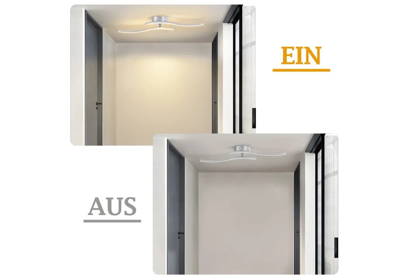 Nettlife Deckenleuchte Wellen Design Schwarz 3000K 12W - Bild 5