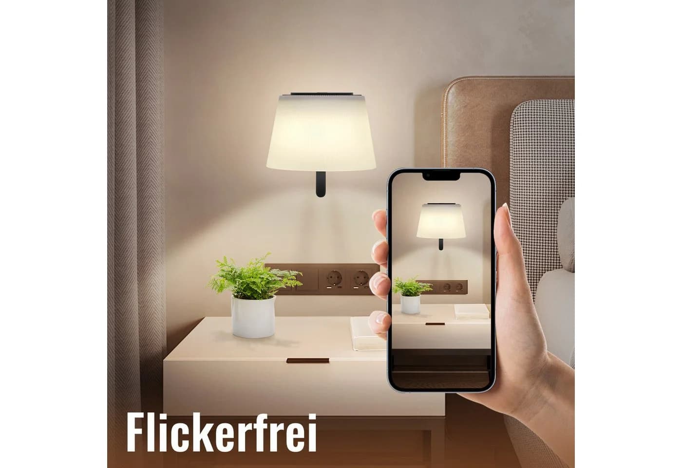 Nettlife LED Wandleuchte Kabellose Schwarz Dimmbar LED - Bild 4