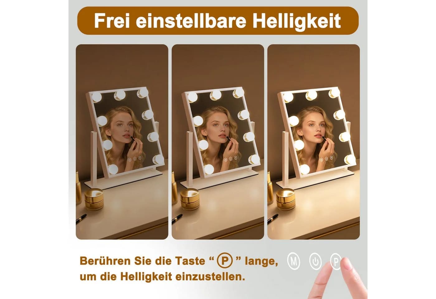 Nettlife Schminkspiegel Kosmetikspiegel 9 LED 360° Drehung - Bild 4