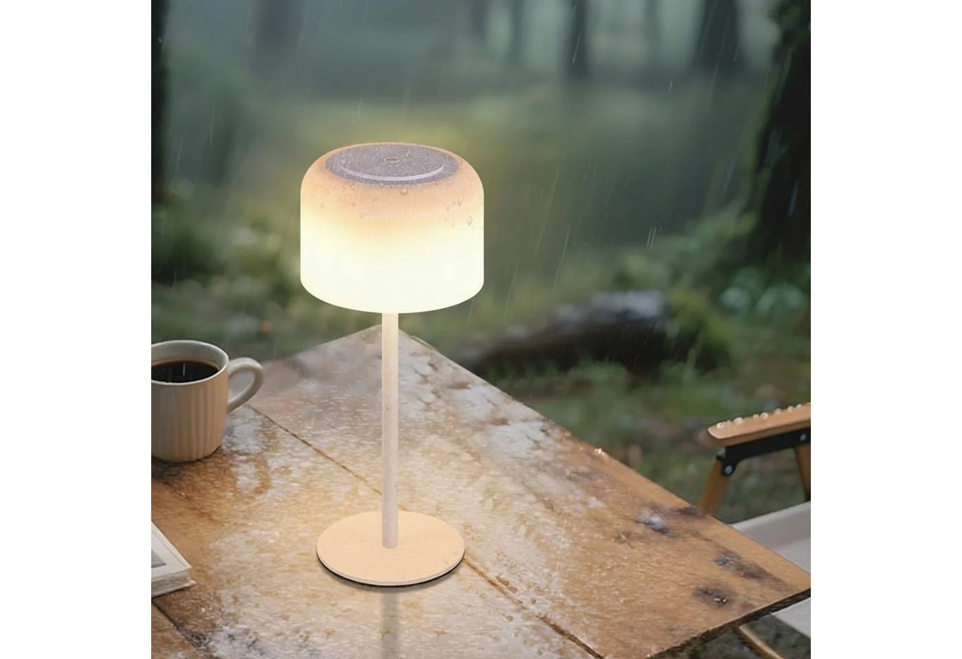 Nettlife LED Tischleuchte Kabellos Weiß Touch Höhenverstellbar USB-C Aufladbar - Bild 3