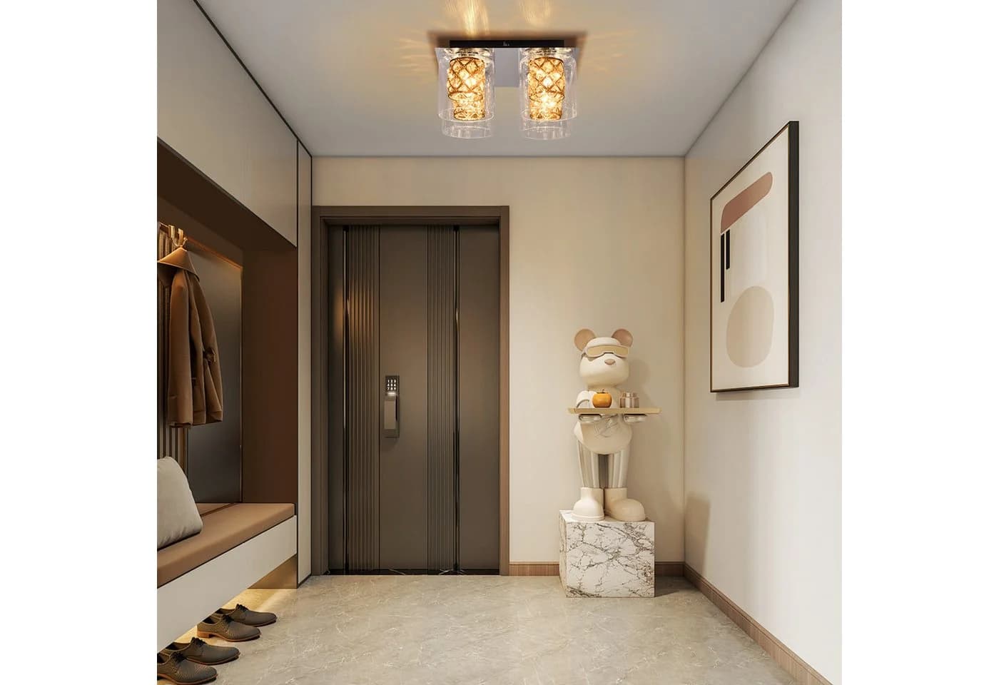 Nettlife Deckenleuchte Kristall Schwarz G9 Modern LED Wohnzimmer - Bild 5