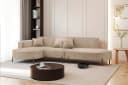 Fun Möbel Ecksofa FUN MALAGA Stoff Noel Beige Ottomane inkl. Kissen Bild 2