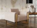 Fun Möbel Designersessel VALERIE Beige Stoff Bild 1