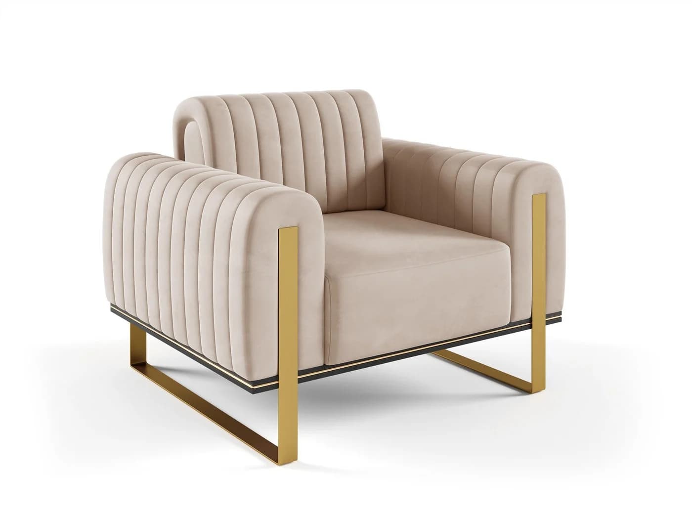 Fun Möbel Designersessel VALERIE Beige Stoff - Bild 2