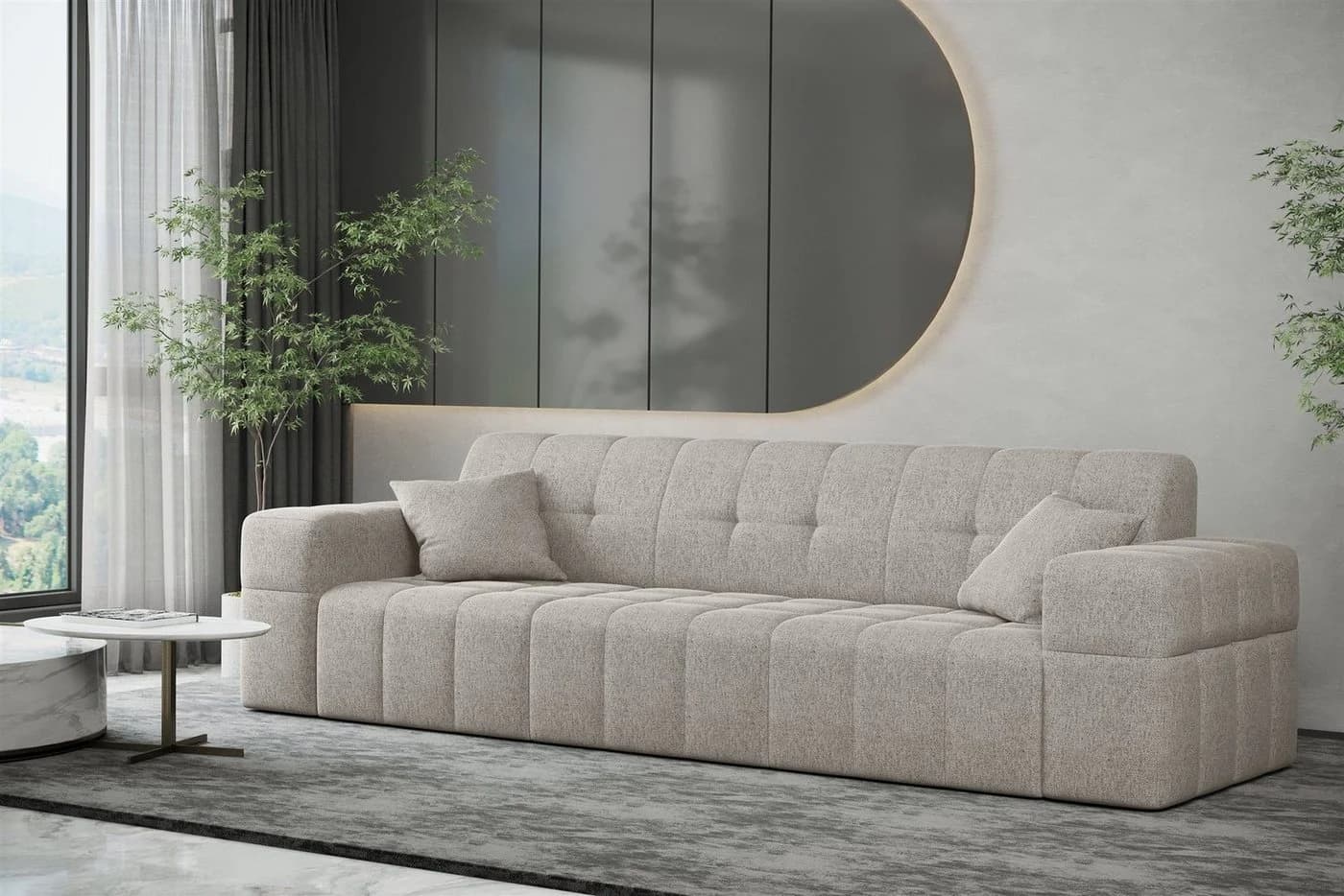 Fun Möbel Sofaset NANCY 3-2-1 Beige Stoff - Bild 3