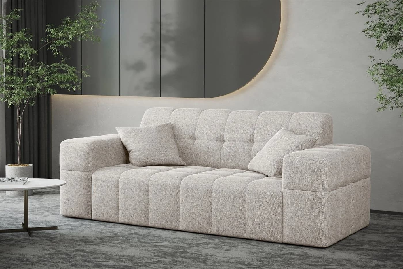 Fun Möbel Sofaset NANCY 3-2-1 Beige Stoff - Bild 4
