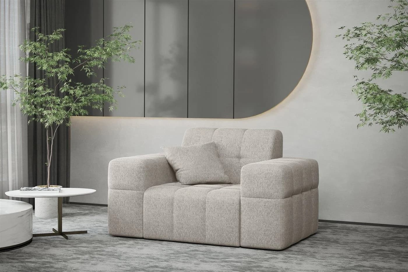 Fun Möbel Sofaset NANCY 3-2-1 Beige Stoff - Bild 5