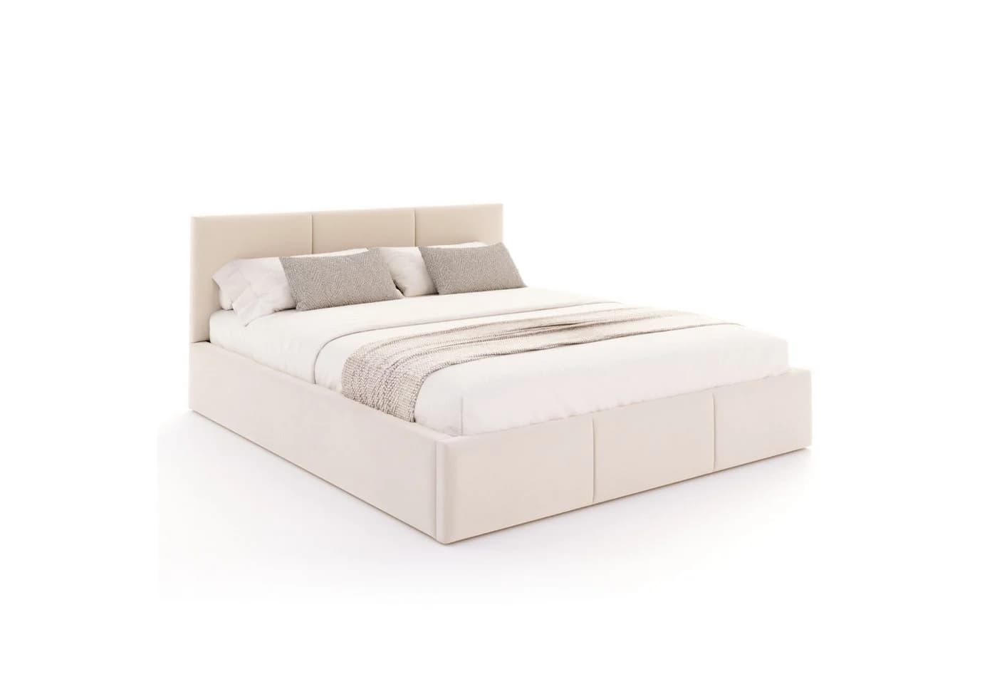 FDM Polsterbett AMBER modern mit Bettkasten Beige