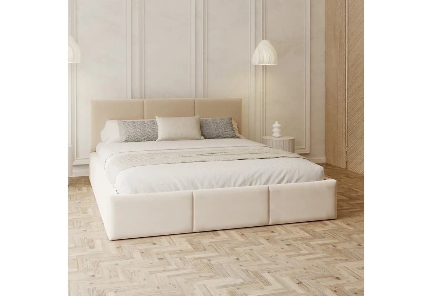 FDM Polsterbett AMBER modern mit Bettkasten Beige - Bild 2