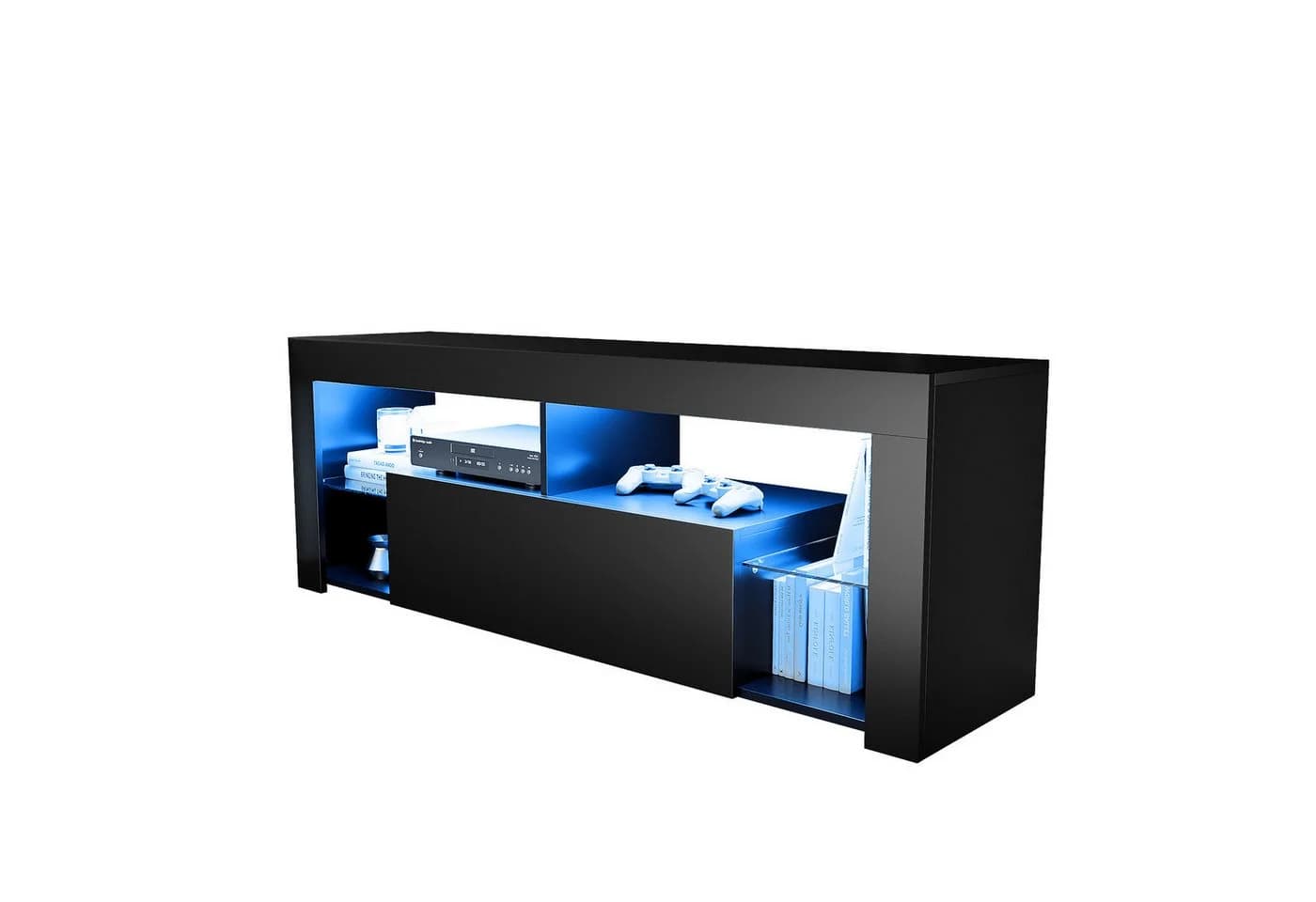 SONNI TV-Schrank Schwarzer TV-Ständer mit LED-Beleuchtung - Bild 2