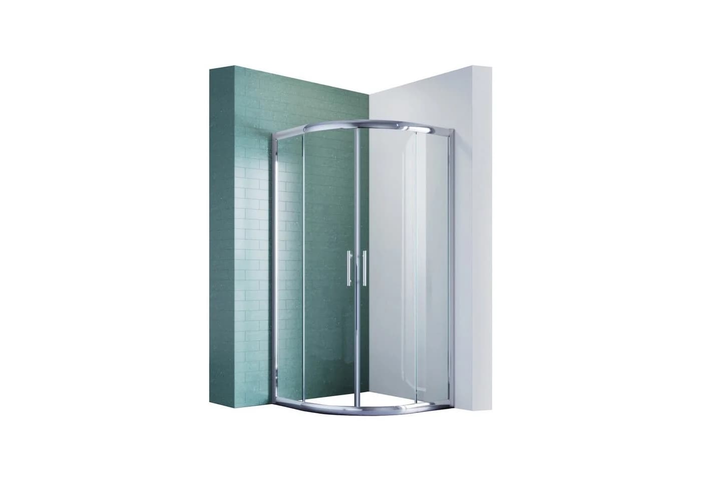 SONNI Runddusche Duschkabine Schiebetür Viertelkreis ESG 100x100 cm - Bild 2