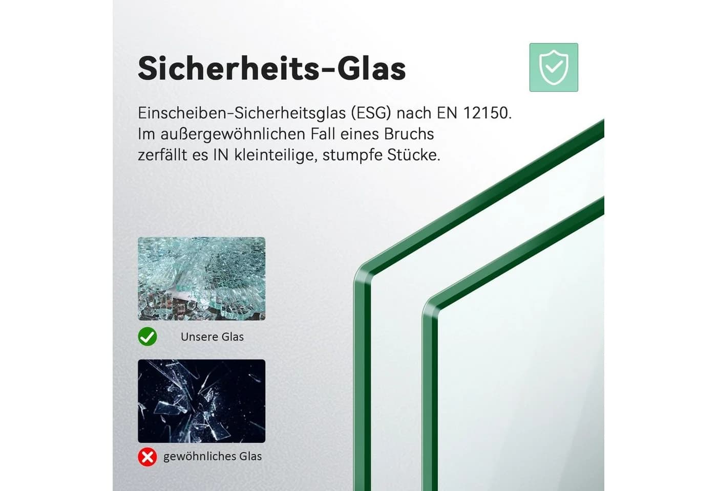 SONNI Eckdusche Duschkabine Eckeinstieg Schiebetüren ESG Glas 70x70 cm - Bild 5