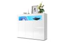 SONNI Kommode Sideboard Weiß Hochglanz mit LED Bild 2