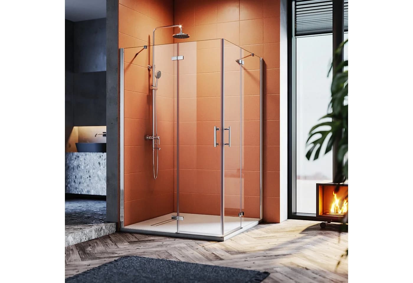 SONNI Eckdusche Duschkabine Sicherheitsglas Scharniertür 80x80 cm