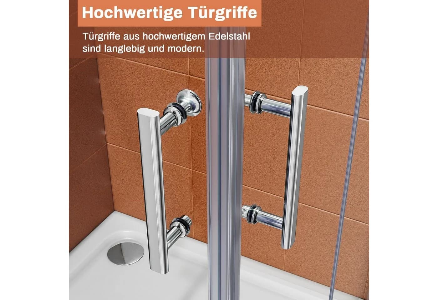SONNI Eckdusche Duschkabine Sicherheitsglas Scharniertür 80x80 cm - Bild 4