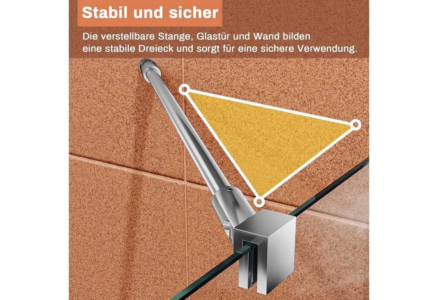 SONNI Eckdusche Duschkabine Sicherheitsglas Scharniertür 80x80 cm - Bild 5