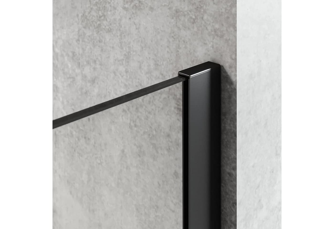 SONNI Walk-in-Dusche 140 cm Duschabtrennung Schwarz 10 mm Nano-Glas - Bild 5