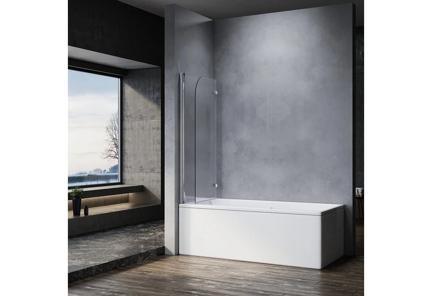 SONNI Badewannenaufsatz Duschwand 2-teilig 120x140 cm - Bild 3