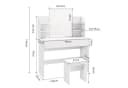 SONNI Schminktisch mit LED-Beleuchtung Weiß 108x140x40 cm Bild 1