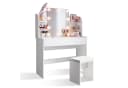 SONNI Schminktisch mit LED-Beleuchtung Weiß 108x140x40 cm Bild 2