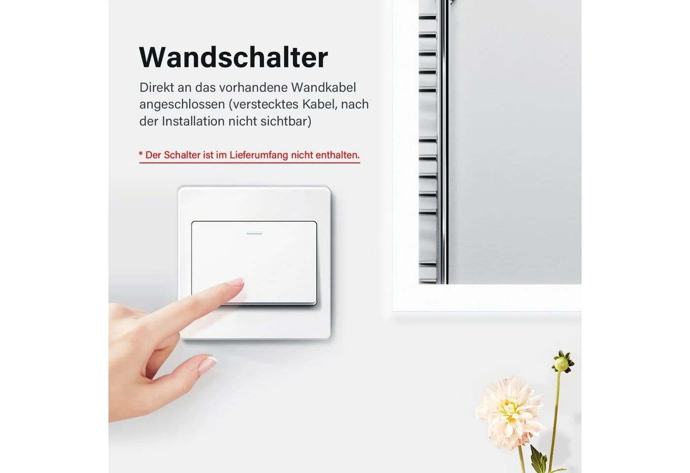 SONNI Badspiegel 60x50 cm LED Beleuchtung IP44 - Bild 4