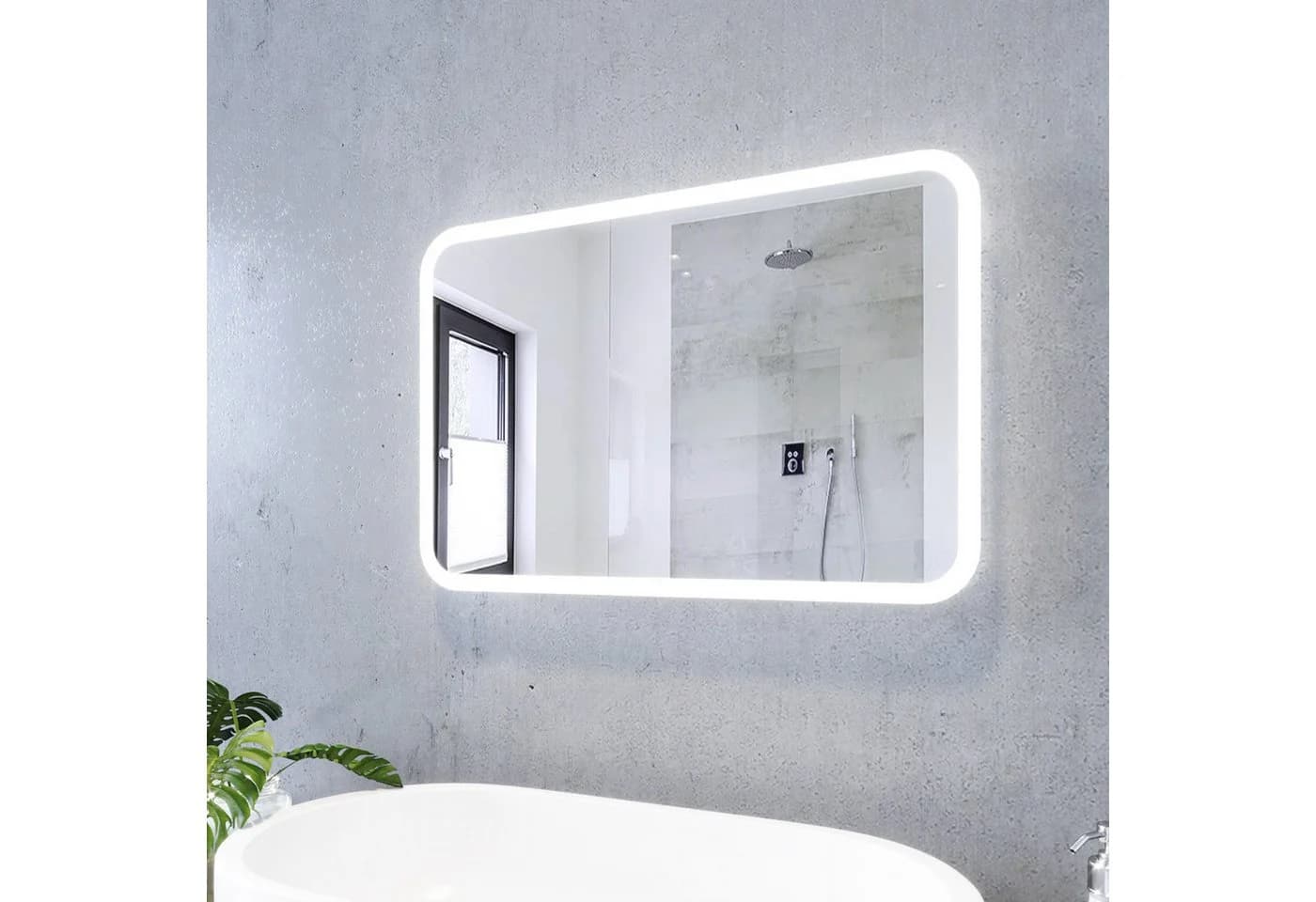 SONNI Badspiegel 60x40cm LED Beleuchtung IP44