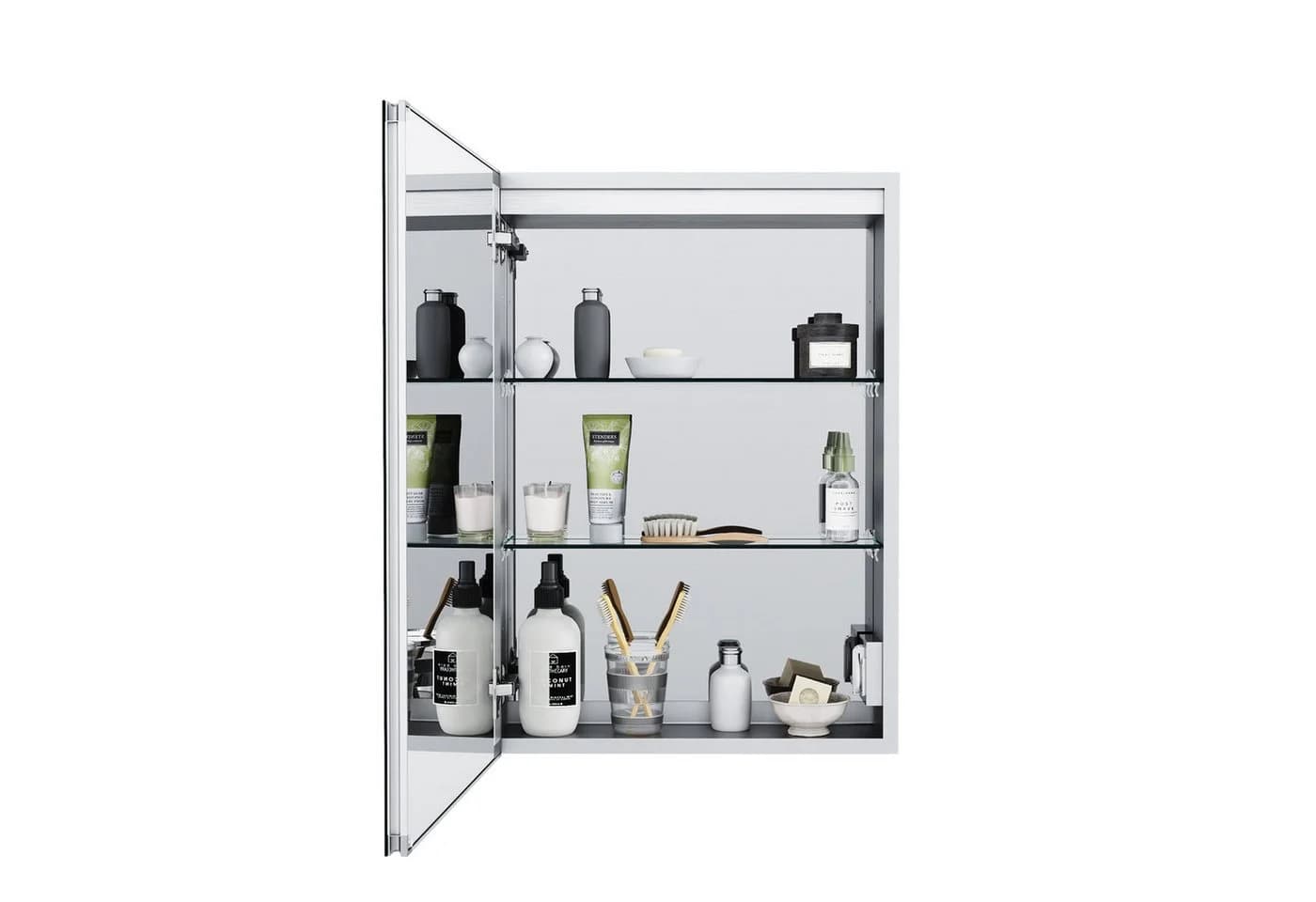 SONNI LED-Spiegel mit Touchschalter und Steckdose 50x70cm, Aluminium - Bild 2