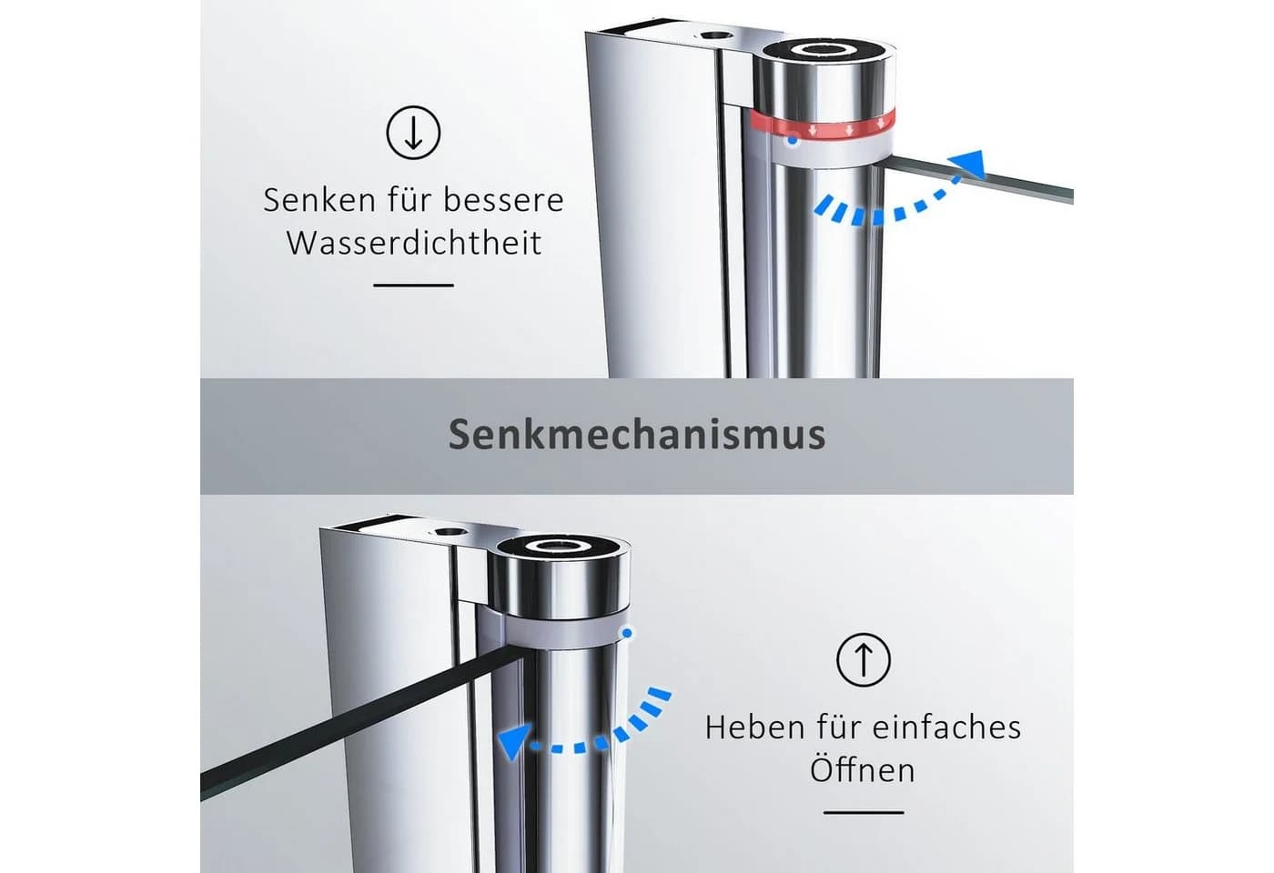 SONNI Dusch-Pendeltür Sicherheitsglas 100x195 cm