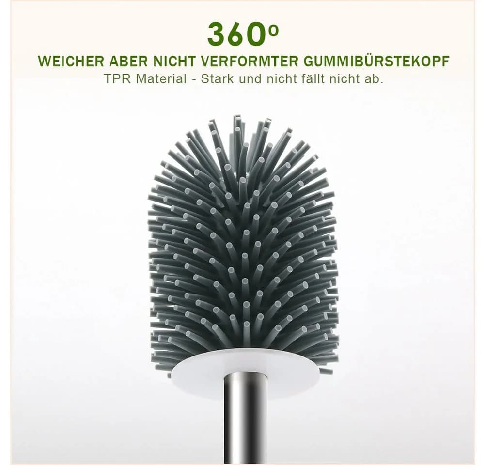SONNI Toilettenbürste Silikon Bürste und Halter Klobürsten Set, Lüftungsschlitze Wandmontage & Boden schnell trocknendem Haltersatz - Bild 3