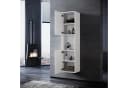 SONNI Hochschrank Bad schmal Grau/Weiss Hochglanz wandhängend Bild 1