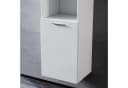 SONNI Hochschrank Bad schmal Grau/Weiss Hochglanz wandhängend Bild 3