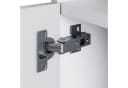 SONNI Hochschrank Bad schmal Grau/Weiss Hochglanz wandhängend Bild 5