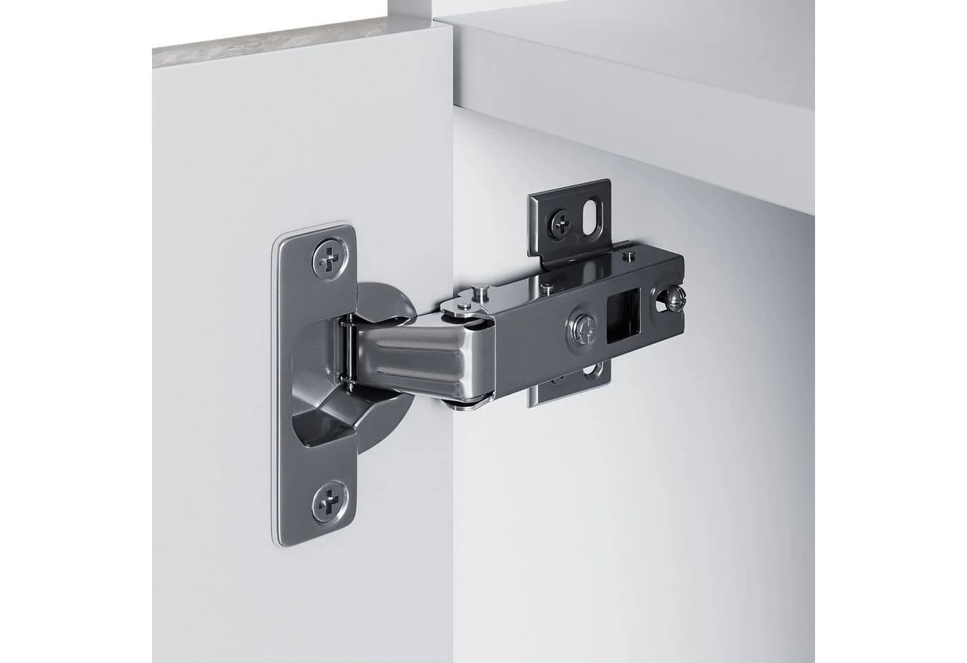 SONNI Hochschrank Bad schmal Grau/Weiss Hochglanz wandhängend - Bild 5