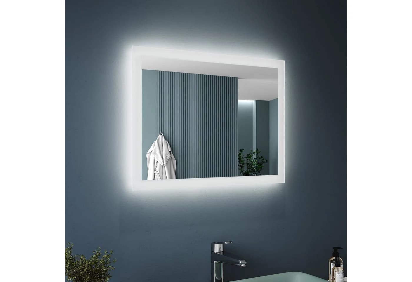 SONNI Badspiegel mit Beleuchtung LED Badezimmerspiegel IP44 - Bild 2