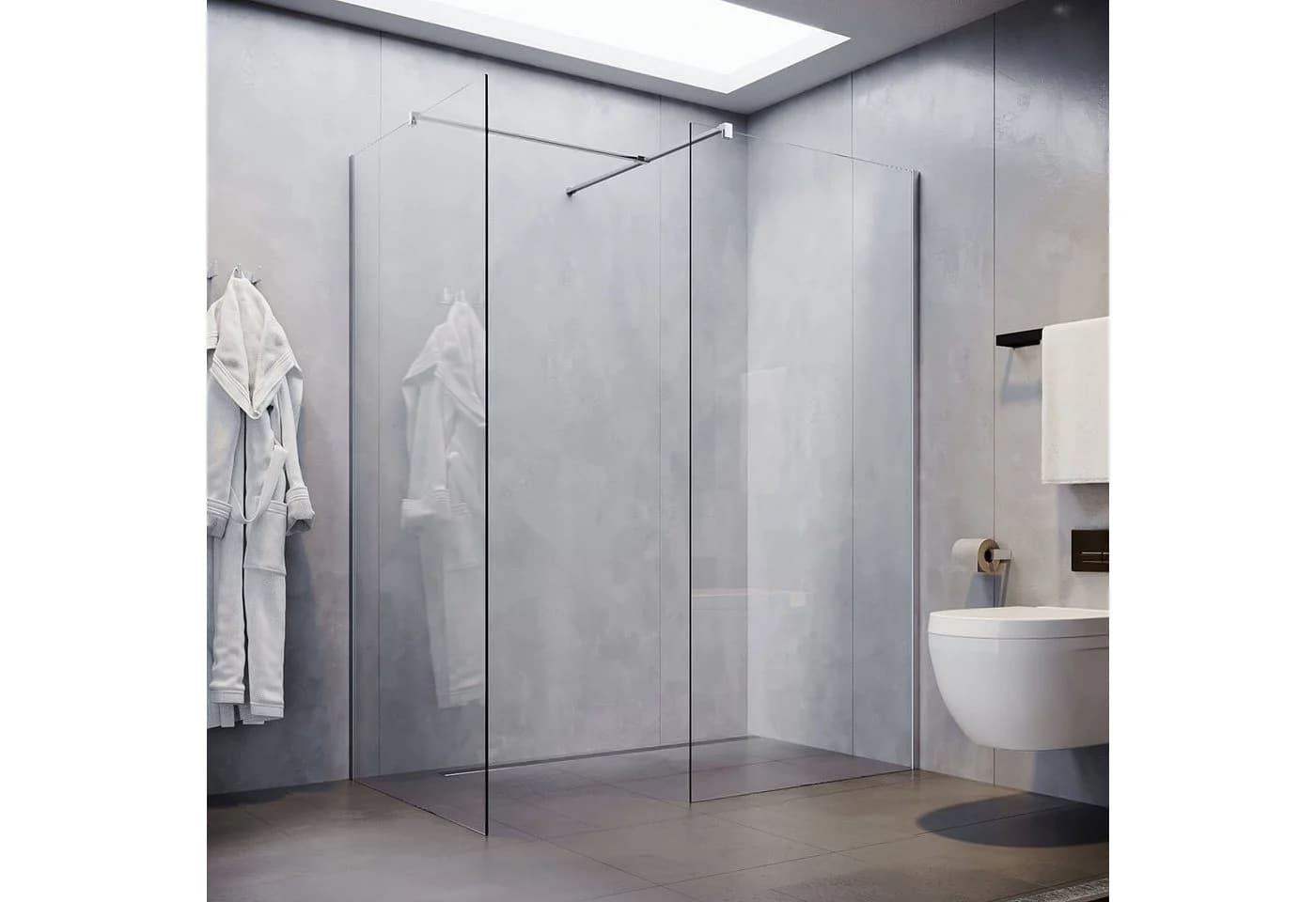 SONNI Duschwand Walk-in Duschabtrennung 8 mm Nano-Glas 200 cm