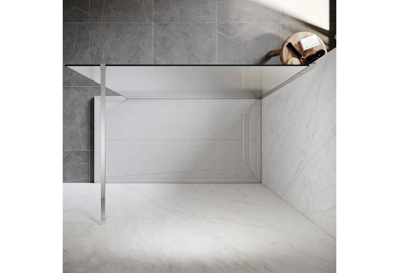 SONNI Walk-in-Dusche 80-140 cm mit Stabilisator, 200 cm Höhe - Bild 3