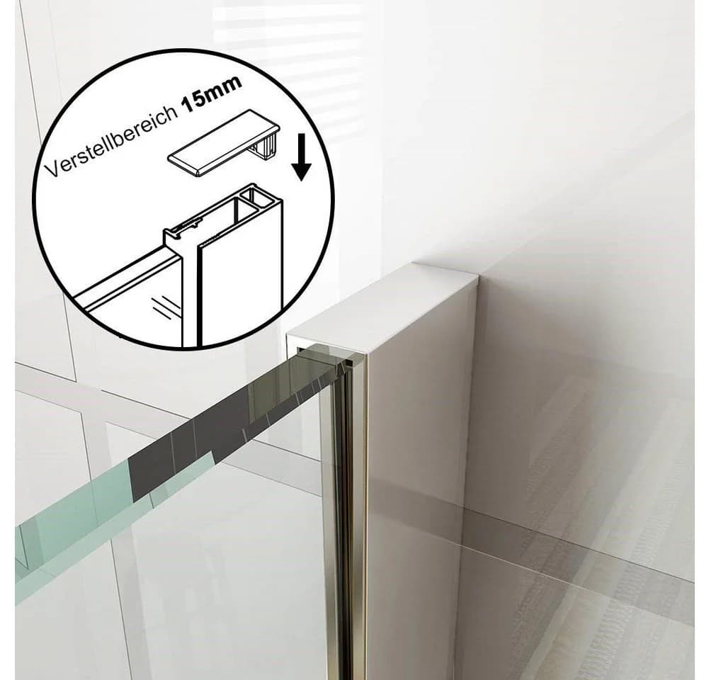 SONNI Walk-in-Dusche 80-140 cm mit Stabilisator, 200 cm Höhe - Bild 5