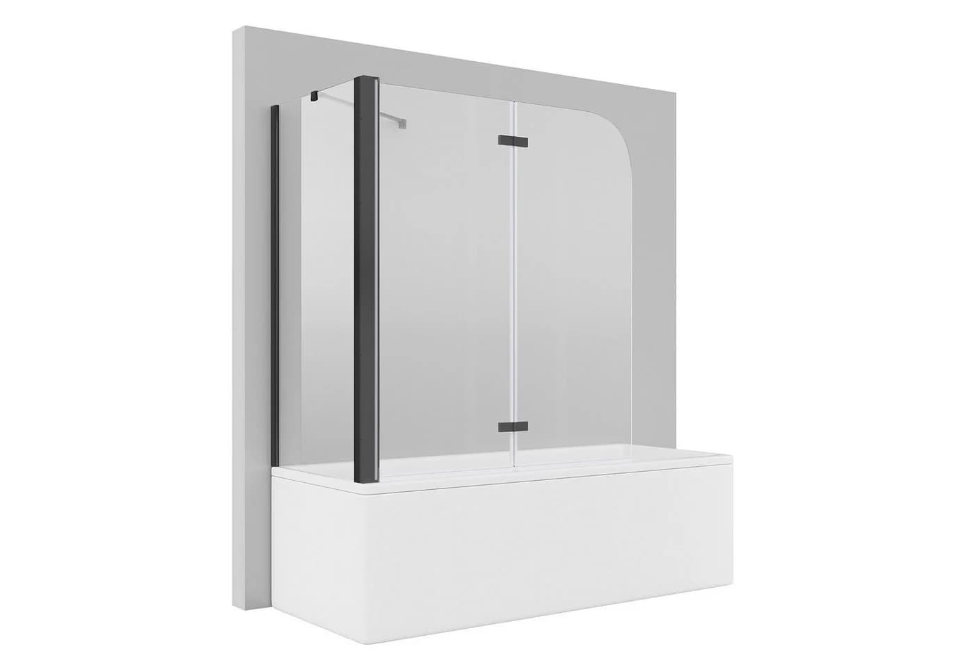 SONNI Badewannenaufsatz NANO Glas 120x140cm Schwarz - Bild 2