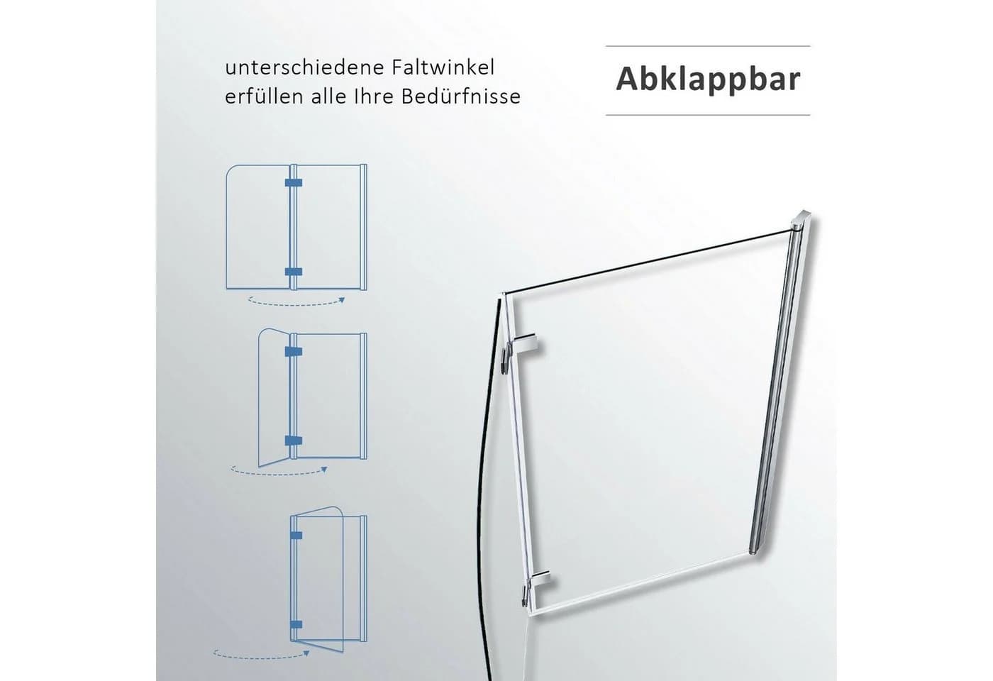 SONNI Badewannenaufsatz NANO Glas 120x140cm Schwarz - Bild 4
