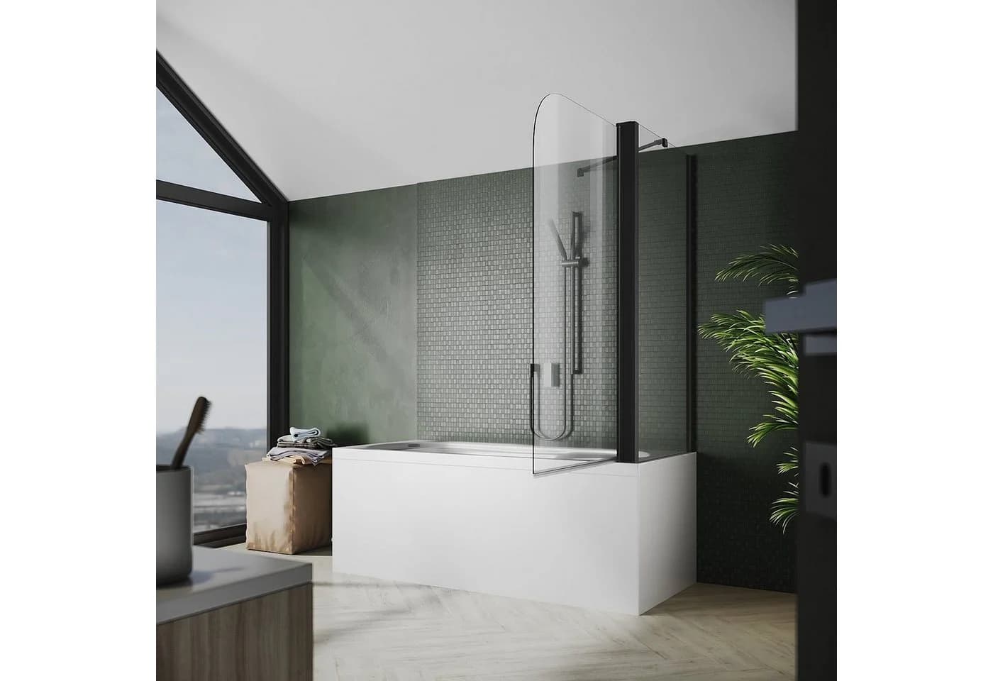 SONNI Badewannenaufsatz NANO Glas 80x140cm Einscheibensicherheitsglas
