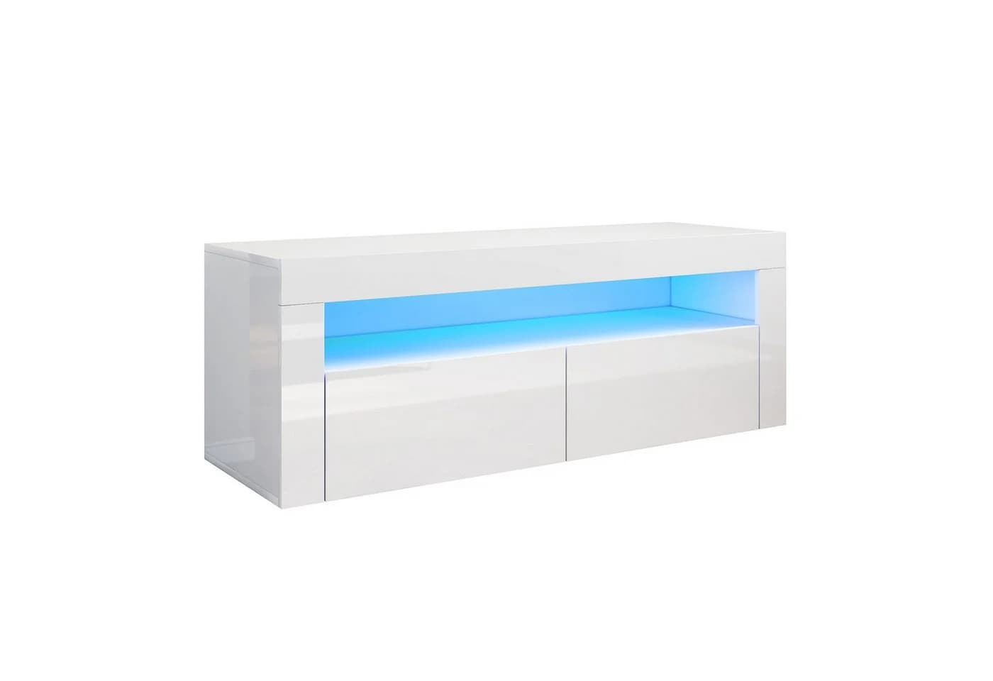 SONNI Lowboard TV Lowboard Weiß Hochglanz LED-Beleuchtung 120 cm - Bild 4