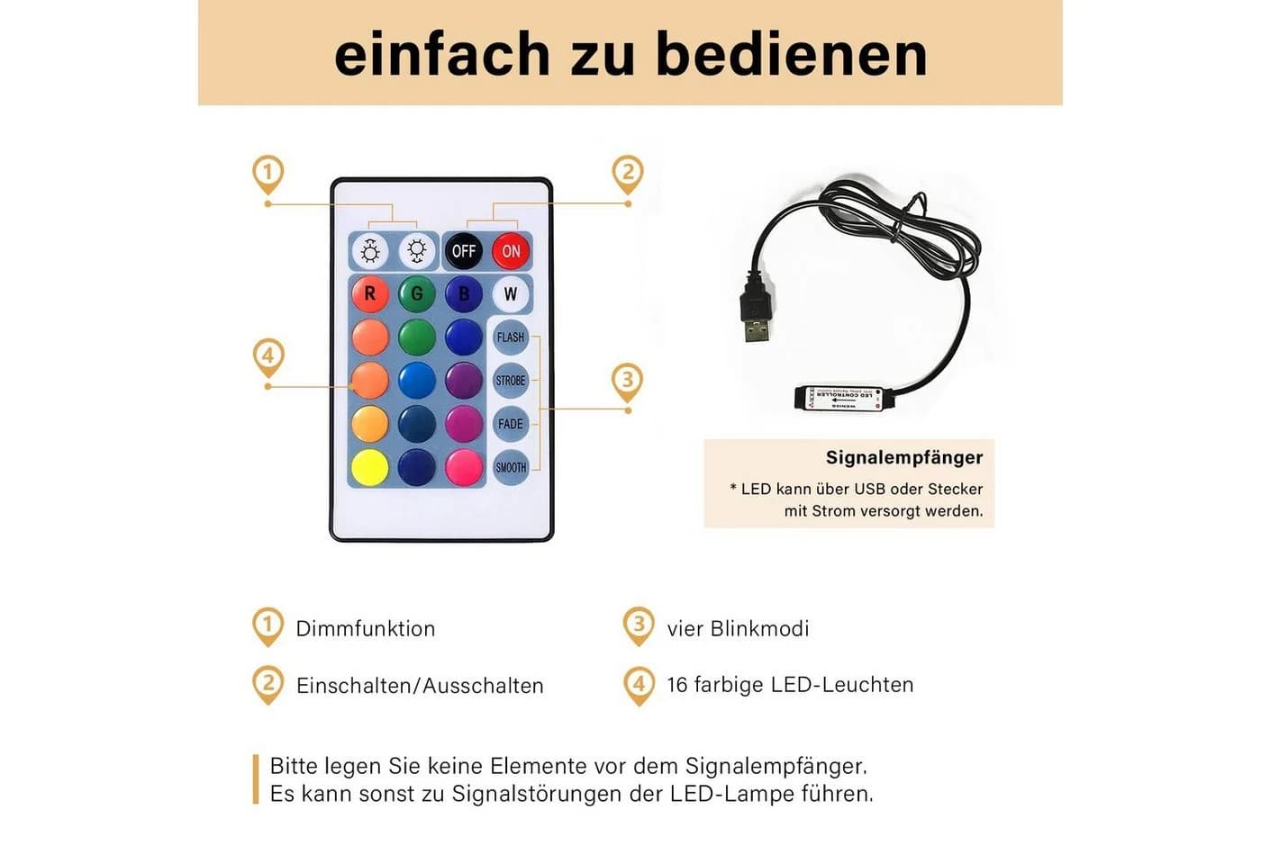 SONNI TV-Schrank Weiß Hochglanz mit LED-Beleuchtung 12 Farben