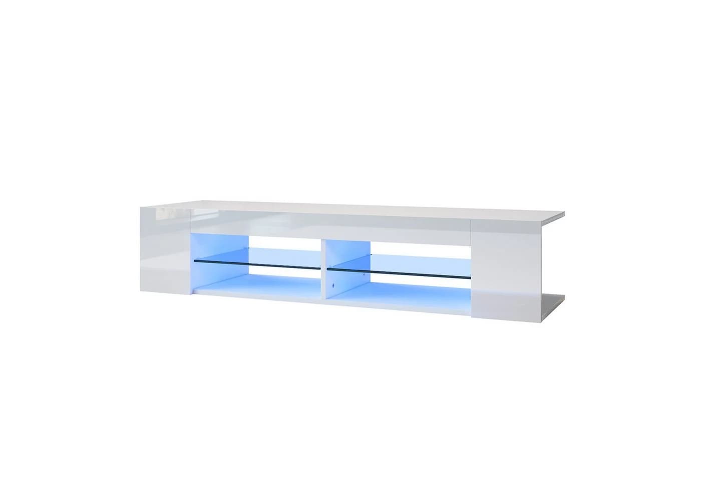 SONNI TV-Schrank Weiß Hochglanz mit LED-Beleuchtung 12 Farben - Bild 2