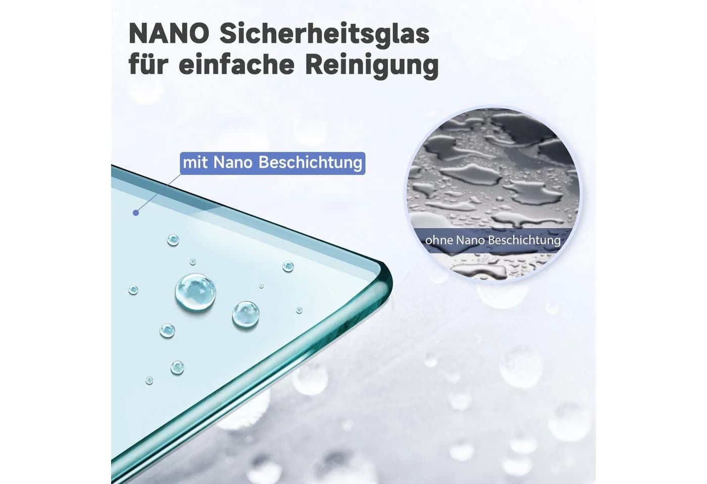 SONNI Dusch-Pendeltür 70-90 cm Nano-Beschichtung - Bild 3