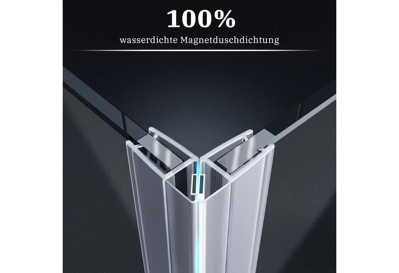 SONNI Eckdusche Duschkabine 80x80 cm Nano Glas Drehfalttür 180° 195 cm - Bild 5