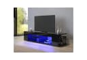 SONNI Lowboard 135cm TV-Unterschrank Schwarz Hochglanz mit LED-Beleuchtung Bild 2